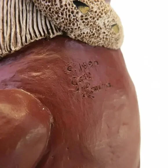 Vintage Gail Laura Folk Art Santa Figure Round Bottom 8”